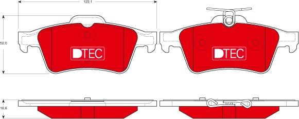 TRW GDB1621DTE - Тормозные колодки, дисковые, комплект autospares.lv