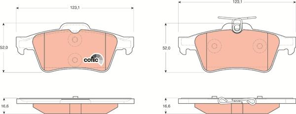 TRW GDB1621 - Тормозные колодки, дисковые, комплект autospares.lv