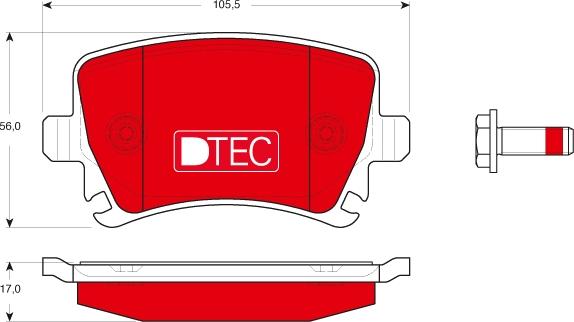 TRW GDB1622DTE - Тормозные колодки, дисковые, комплект autospares.lv