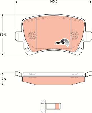 TRW GDB1622 - Тормозные колодки, дисковые, комплект autospares.lv