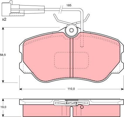 TRW GDB1095 - Тормозные колодки, дисковые, комплект autospares.lv