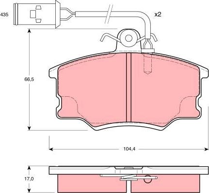 TRW GDB1054 - Тормозные колодки, дисковые, комплект autospares.lv