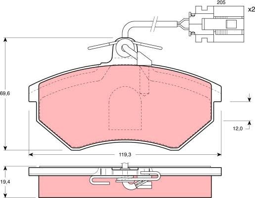 TRW GDB1057 - Тормозные колодки, дисковые, комплект autospares.lv