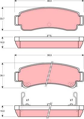 TRW GDB1014 - Тормозные колодки, дисковые, комплект autospares.lv