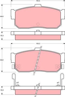 TRW GDB1015 - Тормозные колодки, дисковые, комплект autospares.lv