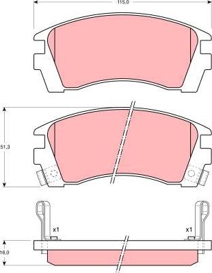 TRW GDB1013 - Тормозные колодки, дисковые, комплект autospares.lv