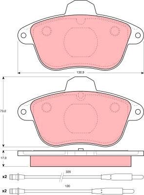 TRW GDB1085 - Тормозные колодки, дисковые, комплект autospares.lv