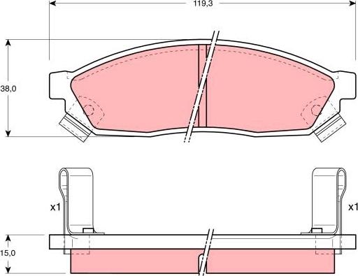 TRW GDB1038 - Тормозные колодки, дисковые, комплект autospares.lv