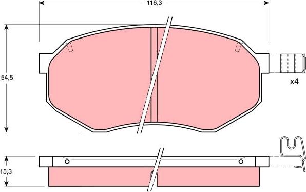 TRW GDB1026AT - Тормозные колодки, дисковые, комплект autospares.lv