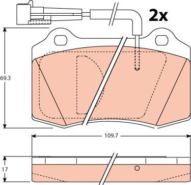 TRW GDB1191 - Тормозные колодки, дисковые, комплект autospares.lv