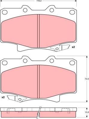 TRW GDB1154 - Тормозные колодки, дисковые, комплект autospares.lv