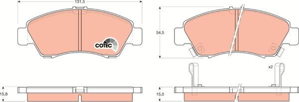 TRW GDB1164 - Тормозные колодки, дисковые, комплект autospares.lv