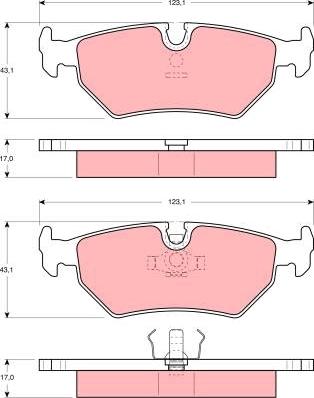 TRW GDB1109 - Тормозные колодки, дисковые, комплект autospares.lv