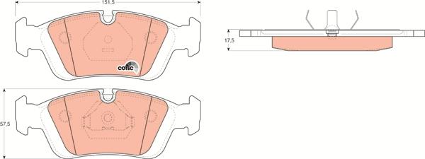 TRW GDB1100 - Тормозные колодки, дисковые, комплект autospares.lv