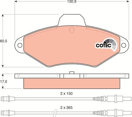 TRW GDB1101 - Тормозные колодки, дисковые, комплект autospares.lv