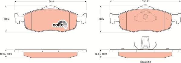 TRW GDB1107 - Тормозные колодки, дисковые, комплект autospares.lv