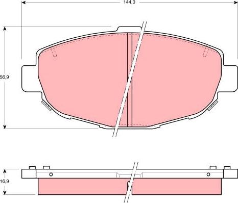 TRW GDB1184 - Тормозные колодки, дисковые, комплект autospares.lv