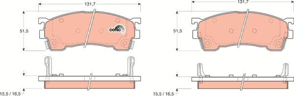 TRW GDB1139 - Тормозные колодки, дисковые, комплект autospares.lv