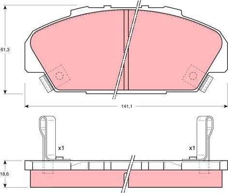 TRW GDB1137 - Тормозные колодки, дисковые, комплект autospares.lv