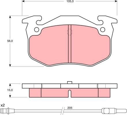 TRW GDB1120 - Тормозные колодки, дисковые, комплект autospares.lv