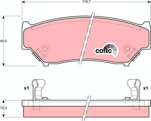 TRW GDB1174AT - Тормозные колодки, дисковые, комплект autospares.lv