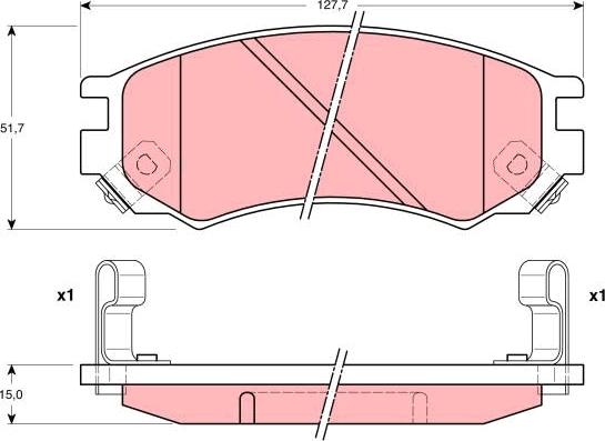 TRW GDB1175 - Тормозные колодки, дисковые, комплект autospares.lv