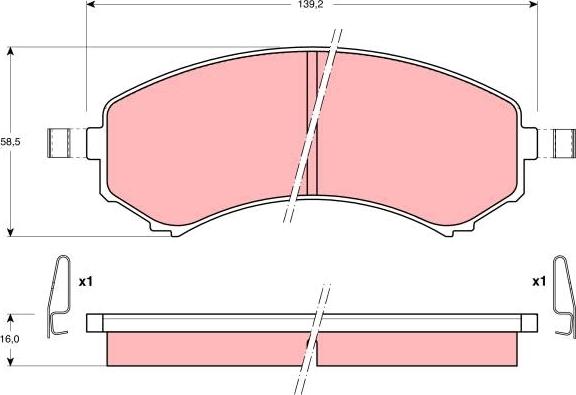 TRW GDB1176 - Тормозные колодки, дисковые, комплект autospares.lv