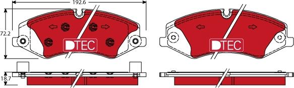 TRW GDB1898DTE - Тормозные колодки, дисковые, комплект autospares.lv