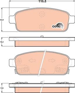 TRW GDB1844 - Тормозные колодки, дисковые, комплект autospares.lv