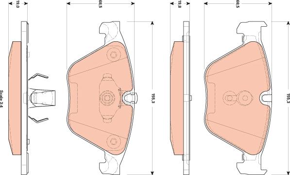 TRW GDB1854 - Тормозные колодки, дисковые, комплект autospares.lv