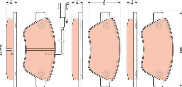 TRW GDB1853 - Тормозные колодки, дисковые, комплект autospares.lv