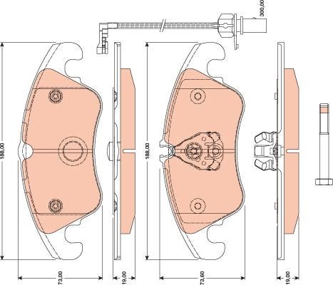 TRW GDB1805 - Тормозные колодки, дисковые, комплект autospares.lv