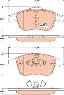 TRW GDB1808 - Тормозные колодки, дисковые, комплект autospares.lv