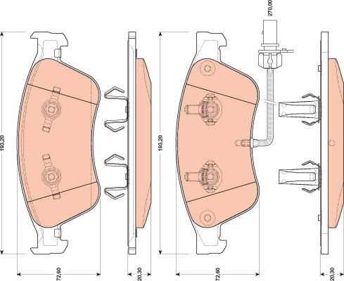 TRW GDB1811 - Тормозные колодки, дисковые, комплект autospares.lv