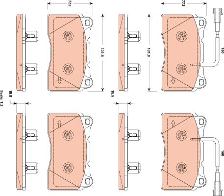 TRW GDB1888 - Тормозные колодки, дисковые, комплект autospares.lv