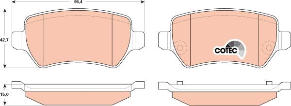 TRW GDB1831 - Тормозные колодки, дисковые, комплект autospares.lv