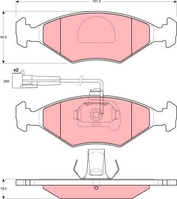 TRW GDB1393 - Тормозные колодки, дисковые, комплект autospares.lv