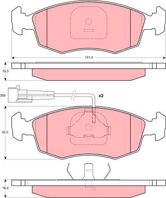 TRW GDB1341 - Тормозные колодки, дисковые, комплект autospares.lv