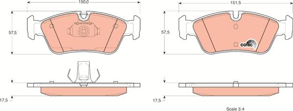 TRW GDB1348 - Тормозные колодки, дисковые, комплект autospares.lv