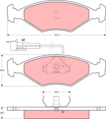 TRW GDB1347 - Тормозные колодки, дисковые, комплект autospares.lv