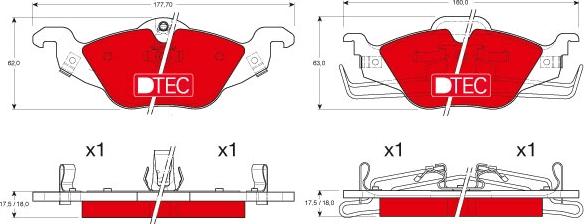 TRW GDB1351DTE - Тормозные колодки, дисковые, комплект autospares.lv