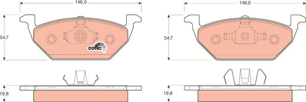 TRW GDB1357 - Тормозные колодки, дисковые, комплект autospares.lv