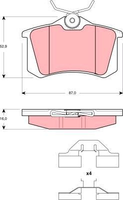 TRW GDB1360 - Тормозные колодки, дисковые, комплект autospares.lv