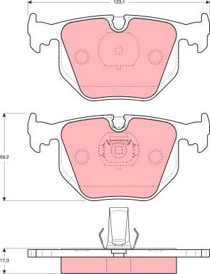 TRW GDB1304 - Тормозные колодки, дисковые, комплект autospares.lv