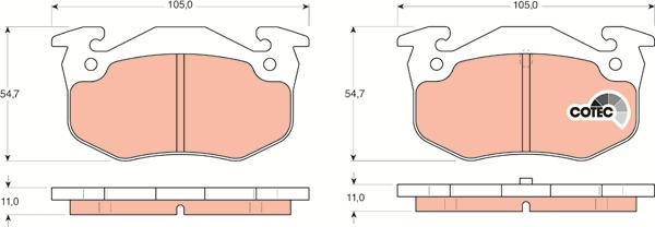 TRW GDB1305 - Тормозные колодки, дисковые, комплект autospares.lv