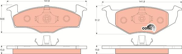 TRW GDB1306 - Тормозные колодки, дисковые, комплект autospares.lv