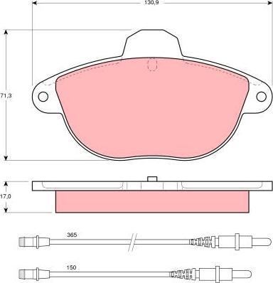 TRW GDB1301 - Тормозные колодки, дисковые, комплект autospares.lv