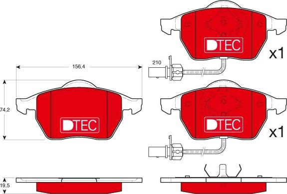 TRW GDB1307DTE - Тормозные колодки, дисковые, комплект autospares.lv