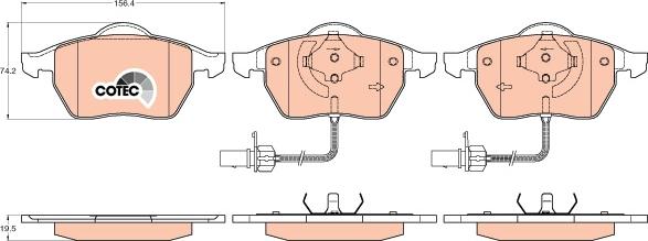 TRW GDB1307 - Тормозные колодки, дисковые, комплект autospares.lv