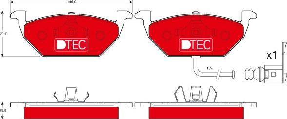 TRW GDB1386DTE - Тормозные колодки, дисковые, комплект autospares.lv